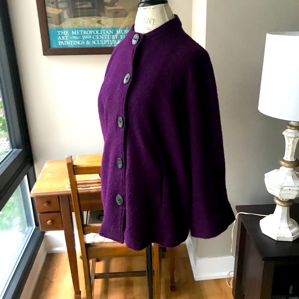 Ruby Red Rd. Plum Buttonup Swing Jacket Sz Xl - image 1